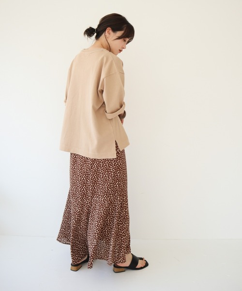 slowmelly（スローメリー）の「小花柄ロングスカート（スカート・レディース・ブラック/ブラウン・FREE）」の5枚目の写真