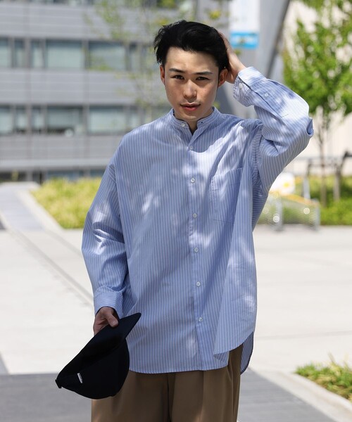 Firsthand（ファーストハンド）の「SHIRT FIRSTHAND by 5525GALLERY/シャツファーストハンドバイ5525ギャラリー バンドカラーシャツ（シャツ/ブラウス・メンズ・ブルー/ブラック/グレー/ストライプ/その他/ホワイト/ダークブルー・M/L）」の9枚目の写真