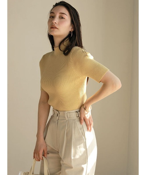 CUT(カット)の「Spring harf sleeve ニット(ニット/セーター・レディース・ブラック/イエロー/ホワイト・FREE)」の3枚目の写真