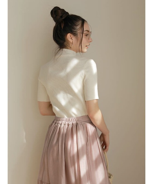 CUT(カット)の「Spring harf sleeve ニット(ニット/セーター・レディース・ブラック/イエロー/ホワイト・FREE)」の5枚目の写真