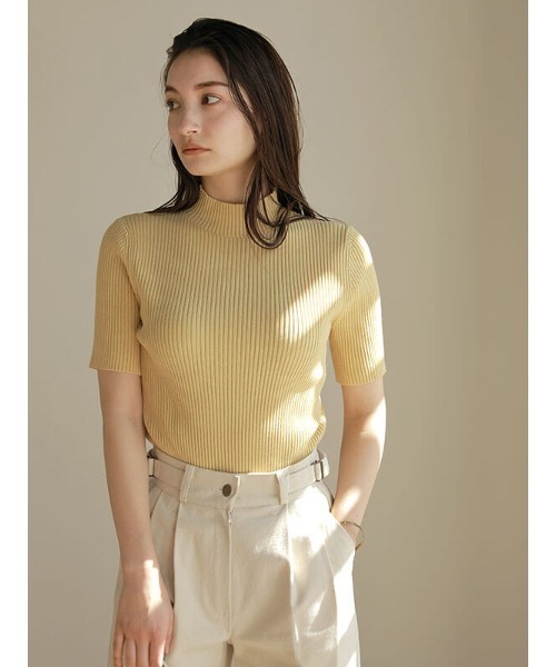 CUT(カット)の「Spring harf sleeve ニット(ニット/セーター・レディース・ブラック/イエロー/ホワイト・FREE)」の7枚目の写真