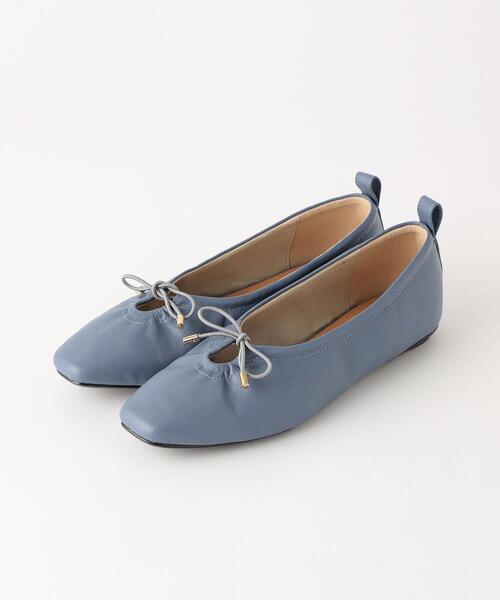 closet story（クローゼットストーリー）の「＜closet story＞FL スクエアトゥ Uカットリボン フラットシューズ（その他シューズ・レディース・ライトブルー/ブラック・23cm/23.5cm/24cm/24.5cm）」の3枚目の写真
