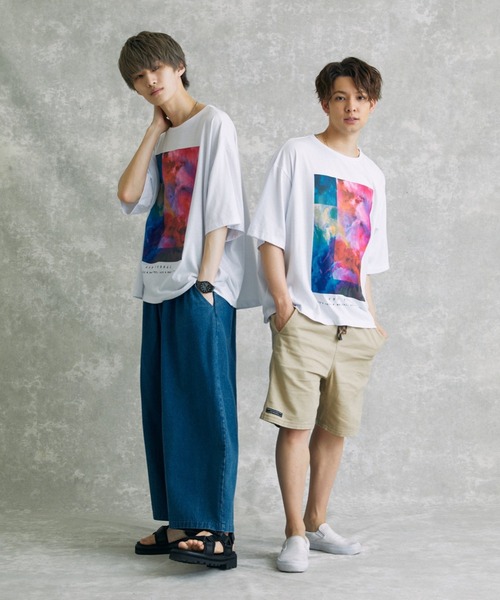 act'm（アクトム）の「【KAUAN OKAMOTO×act'mコラボ】アートグラフィックプリント　オーバーサイズＴシャツ（Tシャツ/カットソー・メンズ・ホワイト/ブラック・S/M/L）」の6枚目の写真