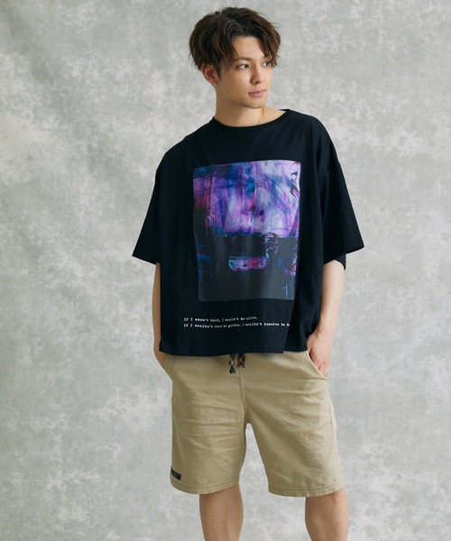 act'm（アクトム）の「【KAUAN OKAMOTO×act'mコラボ】アートグラフィックプリント　オーバーサイズＴシャツ（Tシャツ/カットソー・メンズ・ホワイト/ブラック・S/M/L）」の8枚目の写真
