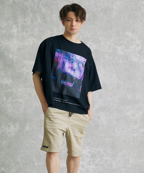 act'm（アクトム）の「【KAUAN OKAMOTO×act'mコラボ】アートグラフィックプリント　オーバーサイズＴシャツ（Tシャツ/カットソー・メンズ・ホワイト/ブラック・S/M/L）」の9枚目の写真