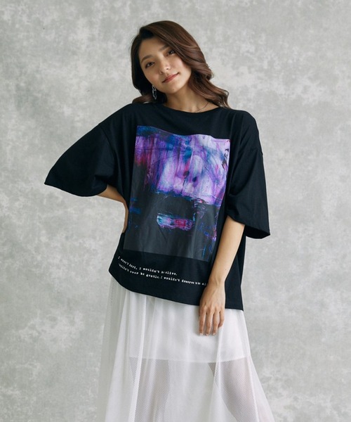 act'm（アクトム）の「【KAUAN OKAMOTO×act'mコラボ】アートグラフィックプリント　オーバーサイズＴシャツ（Tシャツ/カットソー・メンズ・ホワイト/ブラック・S/M/L）」の10枚目の写真