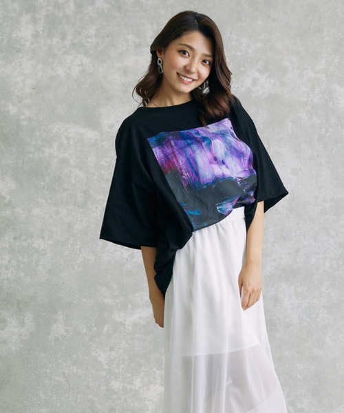 act'm（アクトム）の「【KAUAN OKAMOTO×act'mコラボ】アートグラフィックプリント　オーバーサイズＴシャツ（Tシャツ/カットソー・メンズ・ホワイト/ブラック・S/M/L）」の11枚目の写真