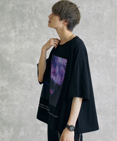 act'm（アクトム）の「【KAUAN OKAMOTO×act'mコラボ】アートグラフィックプリント　オーバーサイズＴシャツ（Tシャツ/カットソー・メンズ・ホワイト/ブラック・S/M/L）」の12枚目の写真