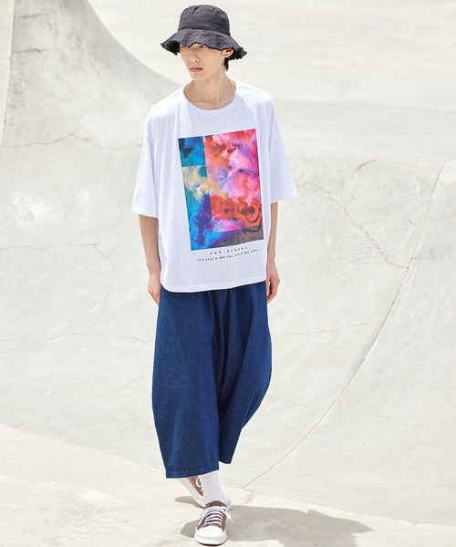 act'm（アクトム）の「【KAUAN OKAMOTO×act'mコラボ】アートグラフィックプリント　オーバーサイズＴシャツ（Tシャツ/カットソー・メンズ・ホワイト/ブラック・S/M/L）」の14枚目の写真