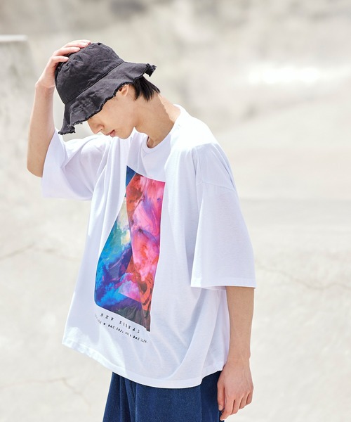 act'm（アクトム）の「【KAUAN OKAMOTO×act'mコラボ】アートグラフィックプリント　オーバーサイズＴシャツ（Tシャツ/カットソー・メンズ・ホワイト/ブラック・S/M/L）」の15枚目の写真