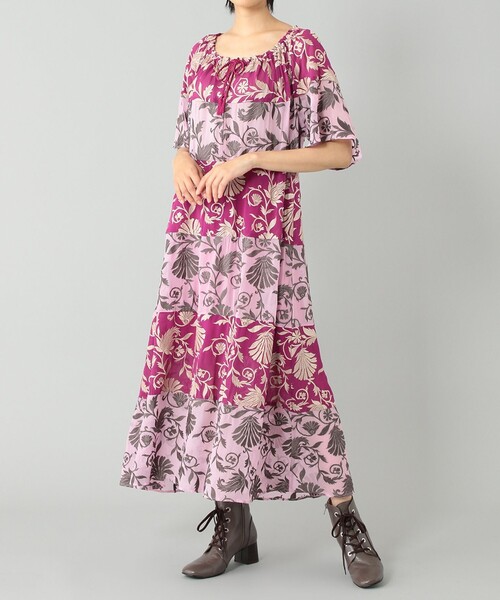 セール】カラーブロック刺繍ワンピース（ワンピース）｜GRACE