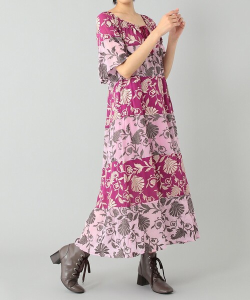 GRACE CONTINENTAL(グレースコンチネンタル)の「カラーブロック刺繍ワンピース(ワンピース・レディース・ブルー/ピンク・36)」の6枚目の写真