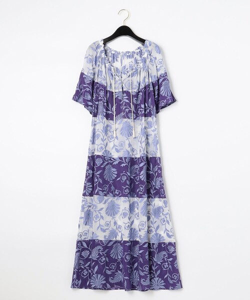 GRACE CONTINENTAL(グレースコンチネンタル)の「カラーブロック刺繍ワンピース(ワンピース・レディース・ブルー/ピンク・36)」の5枚目の写真