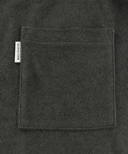 ALEXIA STAM（アリシアスタン）の「Terry Cloth Open Collar Shirt/テリークロスオープンカラーシャツ（シャツ/ブラウス・レディース・チャコールグレー/カーキ/モカ・FREE）」の22枚目の写真