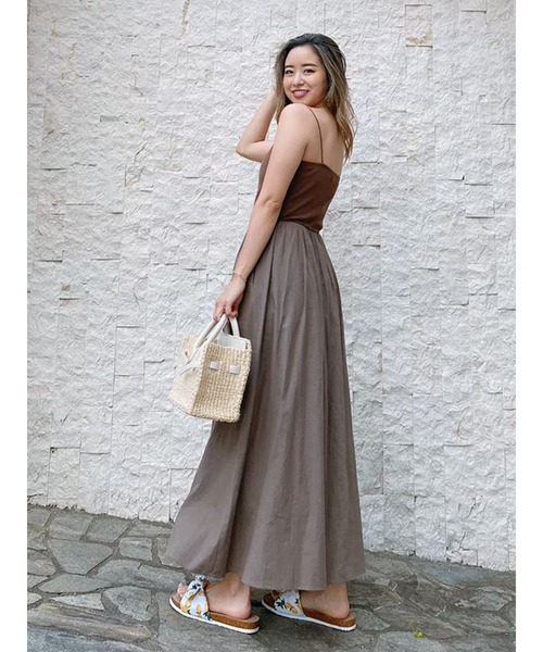 Vicente(ヴィセンテ)の「Carolin maxi onepiece(ワンピース・レディース・ブラウン/ネイビー/ブラック・FREE)」の1枚目の写真