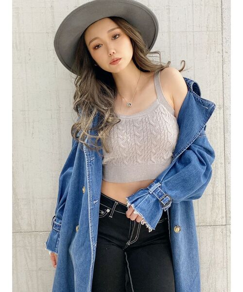 GYDA（ジェイダ）の「ケーブルニットビスチェ（キャミソール