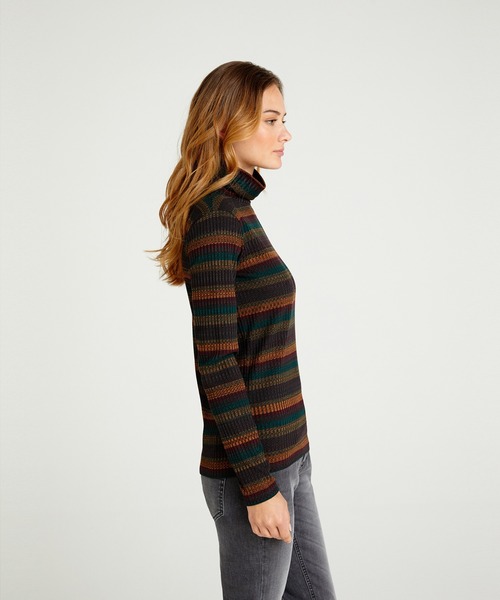 SISLEY(シスレー)の「ボーダータートルネック長袖カットソー(Tシャツ/カットソー・レディース・マルチ/ダークグレー/グレー・MEDIUM/SMALL/X-SMALL)」の9枚目の写真