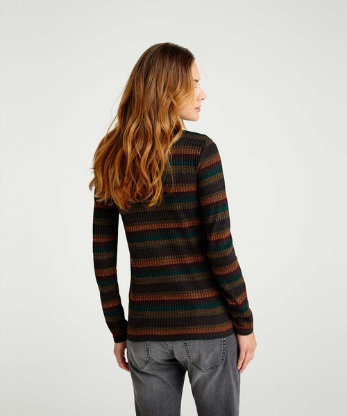 SISLEY(シスレー)の「ボーダータートルネック長袖カットソー(Tシャツ/カットソー・レディース・マルチ/ダークグレー/グレー・MEDIUM/SMALL/X-SMALL)」の10枚目の写真