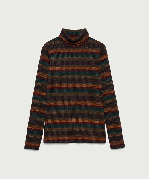SISLEY(シスレー)の「ボーダータートルネック長袖カットソー(Tシャツ/カットソー・レディース・マルチ/ダークグレー/グレー・MEDIUM/SMALL/X-SMALL)」の6枚目の写真