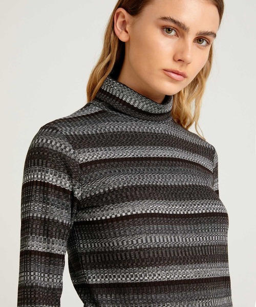 SISLEY(シスレー)の「ボーダータートルネック長袖カットソー(Tシャツ/カットソー・レディース・マルチ/ダークグレー/グレー・MEDIUM/SMALL/X-SMALL)」の20枚目の写真