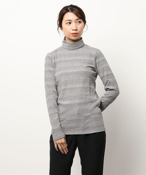 SISLEY(シスレー)の「ボーダータートルネック長袖カットソー(Tシャツ/カットソー・レディース・マルチ/ダークグレー/グレー・MEDIUM/SMALL/X-SMALL)」の22枚目の写真
