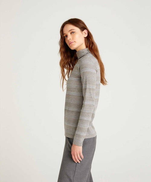 SISLEY(シスレー)の「ボーダータートルネック長袖カットソー(Tシャツ/カットソー・レディース・マルチ/ダークグレー/グレー・MEDIUM/SMALL/X-SMALL)」の12枚目の写真