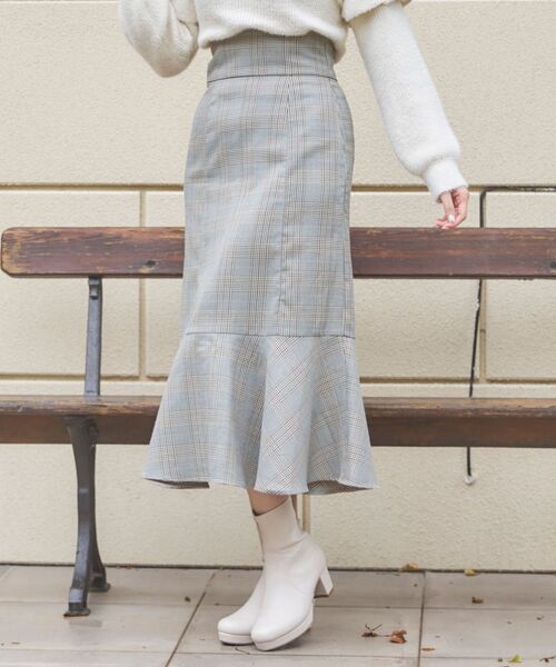 MAJESTIC LEGON（マジェスティックレゴン）の「クラシックハイウエストスカート（スカート・レディース・アイボリー/ブラウン系その他2/モカ・SMALL/MEDIUM）」の4枚目の写真