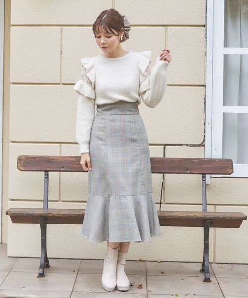 MAJESTIC LEGON（マジェスティックレゴン）の「クラシックハイウエストスカート（スカート・レディース・アイボリー/ブラウン系その他2/モカ・SMALL/MEDIUM）」の7枚目の写真