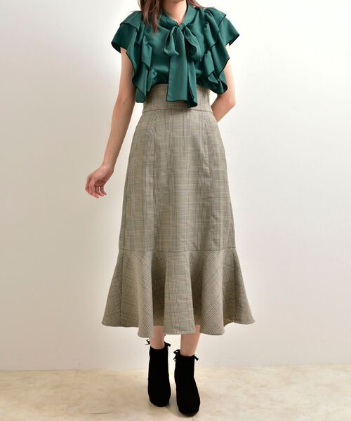 MAJESTIC LEGON（マジェスティックレゴン）の「クラシックハイウエストスカート（スカート・レディース・アイボリー/ブラウン系その他2/モカ・SMALL/MEDIUM）」の15枚目の写真