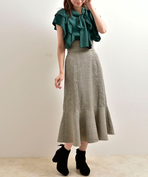 MAJESTIC LEGON（マジェスティックレゴン）の「クラシックハイウエストスカート（スカート・レディース・アイボリー/ブラウン系その他2/モカ・SMALL/MEDIUM）」の16枚目の写真