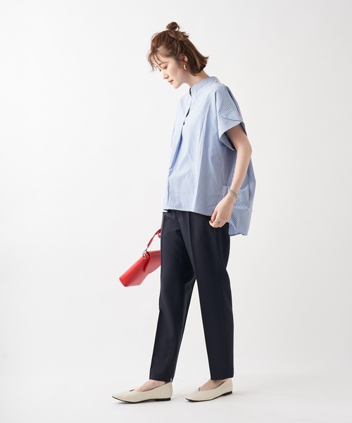 un dix cors（アンディコール）の「オンオフ兼用の万能パンツ　ノータックテーパードパンツ（スラックス・レディース・ベージュ/ネイビー/ピンク・36/38）」の4枚目の写真