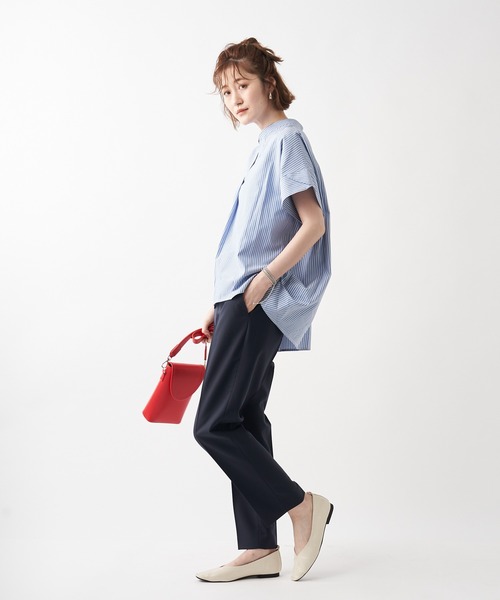 un dix cors（アンディコール）の「オンオフ兼用の万能パンツ　ノータックテーパードパンツ（スラックス・レディース・ベージュ/ネイビー/ピンク・36/38）」の22枚目の写真
