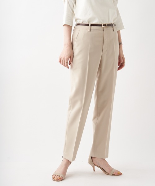 un dix cors（アンディコール）の「オンオフ兼用の万能パンツ　ノータックテーパードパンツ（スラックス・レディース・ベージュ/ネイビー/ピンク・36/38）」の18枚目の写真