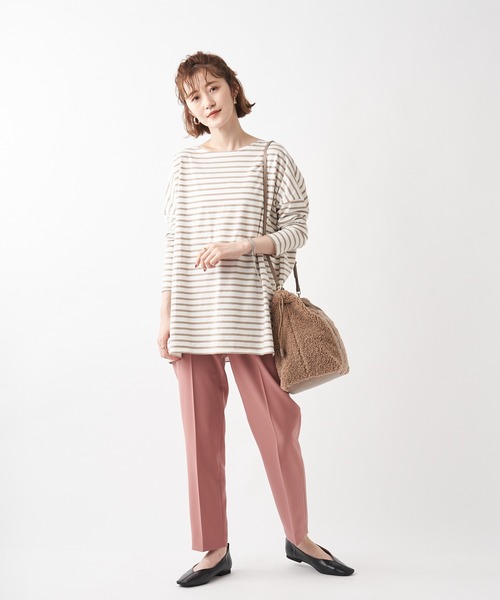 un dix cors（アンディコール）の「オンオフ兼用の万能パンツ　ノータックテーパードパンツ（スラックス・レディース・ベージュ/ネイビー/ピンク・36/38）」の7枚目の写真