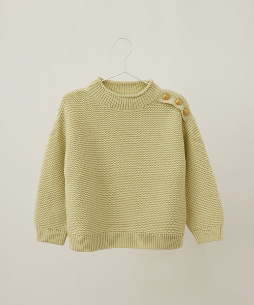 ROPE' PICNIC（ロペピクニック）の「【KIDS】バンドンニットガーター肩釦プルオーバー（ニット/セーター・キッズ・グリーン系その他/イエロー系その他/キナリ・110/120/130/140）」の3枚目の写真
