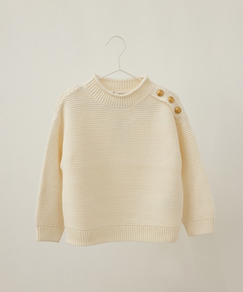 ROPE' PICNIC（ロペピクニック）の「【KIDS】バンドンニットガーター肩釦プルオーバー（ニット/セーター・キッズ・グリーン系その他/イエロー系その他/キナリ・110/120/130/140）」の2枚目の写真