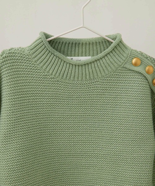 ROPE' PICNIC（ロペピクニック）の「【KIDS】バンドンニットガーター肩釦プルオーバー（ニット/セーター・キッズ・グリーン系その他/イエロー系その他/キナリ・110/120/130/140）」の6枚目の写真