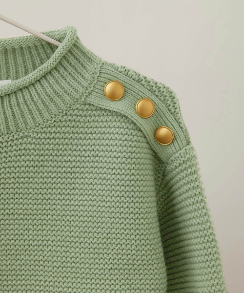 ROPE' PICNIC（ロペピクニック）の「【KIDS】バンドンニットガーター肩釦プルオーバー（ニット/セーター・キッズ・グリーン系その他/イエロー系その他/キナリ・110/120/130/140）」の7枚目の写真