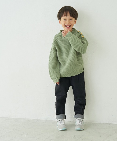 ROPE' PICNIC（ロペピクニック）の「【KIDS】バンドンニットガーター肩釦プルオーバー（ニット/セーター・キッズ・グリーン系その他/イエロー系その他/キナリ・110/120/130/140）」の10枚目の写真