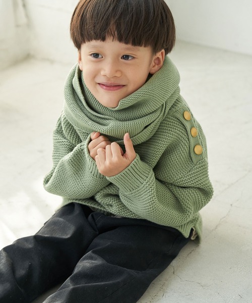 ROPE' PICNIC（ロペピクニック）の「【KIDS】バンドンニットガーター肩釦プルオーバー（ニット/セーター・キッズ・グリーン系その他/イエロー系その他/キナリ・110/120/130/140）」の11枚目の写真