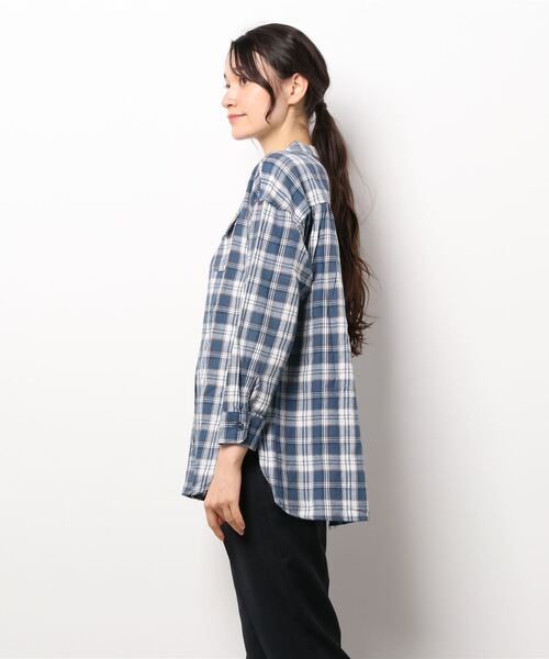 RUGGEDWORKS(ラゲッドワークス)の「《親子お揃い》 チェックブラウス(シャツ/ブラウス・レディース・ベージュ/ネイビー・FREE)」の7枚目の写真