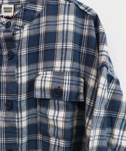 RUGGEDWORKS(ラゲッドワークス)の「《親子お揃い》 チェックブラウス(シャツ/ブラウス・レディース・ベージュ/ネイビー・FREE)」の5枚目の写真