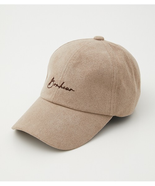 AZUL by moussy(アズールバイマウジー)の「ECO SUEDE LOGO CAP/エコスエードロゴキャップ(キャップ・レディース・ブラック/ダークカーキ/ライトベージュ・FREE)」の2枚目の写真