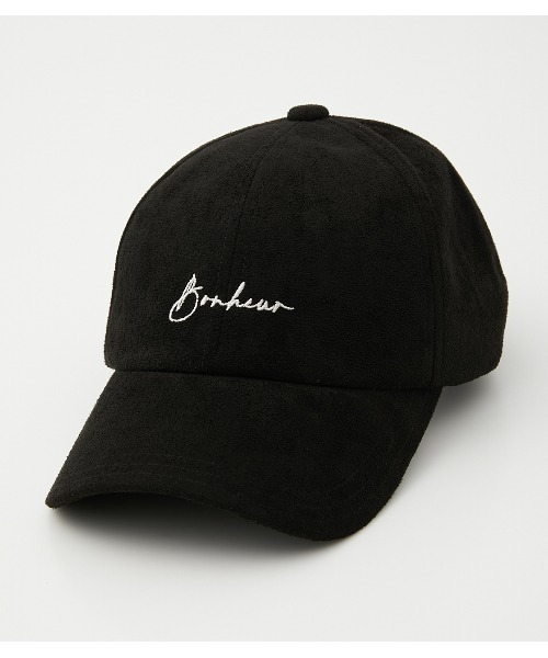 AZUL by moussy(アズールバイマウジー)の「ECO SUEDE LOGO CAP/エコスエードロゴキャップ(キャップ・レディース・ブラック/ダークカーキ/ライトベージュ・FREE)」の1枚目の写真