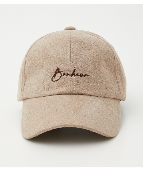 AZUL by moussy(アズールバイマウジー)の「ECO SUEDE LOGO CAP/エコスエードロゴキャップ(キャップ・レディース・ブラック/ダークカーキ/ライトベージュ・FREE)」の4枚目の写真