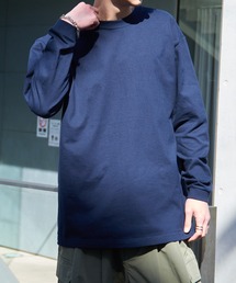 ロングtシャツ ロンt 無地」に該当するブルー・ネイビー/青色系の