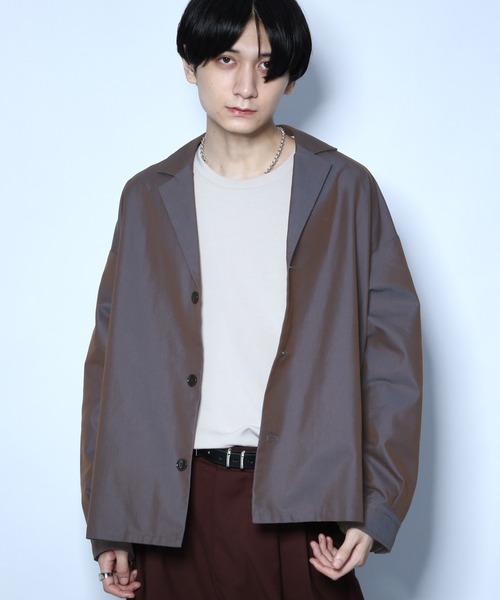 HARE(ハレ)の「シャイニーシャツジャケット(HARE)(テーラードジャケット・メンズ・グレー系その他/ブラウン系その他・SMALL/MEDIUM)」の5枚目の写真