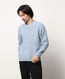 フェザーモールモックネックニット