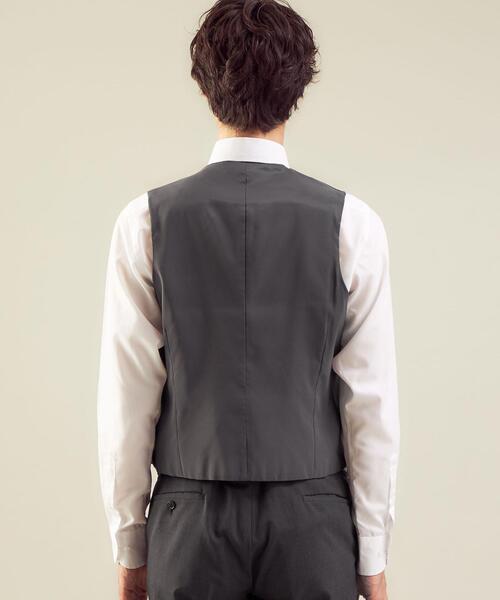 WORK TRIP OUTFITS GREEN LABEL RELAXING（ワークトリップアウトフィッツグリーンレーベル リラクシング）の「WTO TWPU サージ無地 5B スーツベスト -ウォッシャブル- ＊＊（スーツベスト・メンズ・ネイビー/ダークグレー/ブラック・S/44/XXS/40/L/48/XS/42/XL/50/M/46）」の5枚目の写真