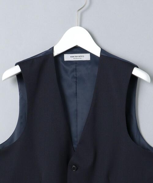 WORK TRIP OUTFITS GREEN LABEL RELAXING（ワークトリップアウトフィッツグリーンレーベル リラクシング）の「WTO TWPU サージ無地 5B スーツベスト -ウォッシャブル- ＊＊（スーツベスト・メンズ・ネイビー/ダークグレー/ブラック・S/44/XXS/40/L/48/XS/42/XL/50/M/46）」の19枚目の写真